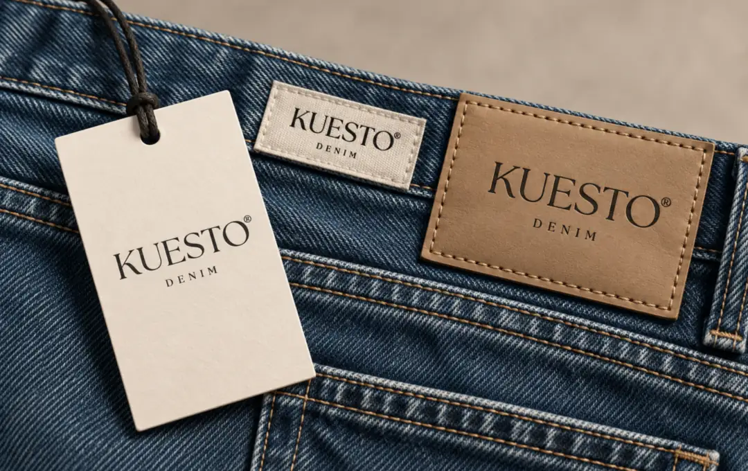 Detalle de la cintura y el bolsillo del jean oxford
